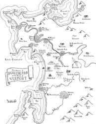 Fantasy map of Burlington, VT