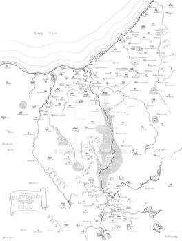 Fantasy map of Cuyahoga Valley (Cleveland-Akron)