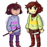 Frisk and Chara Wind Waker Style