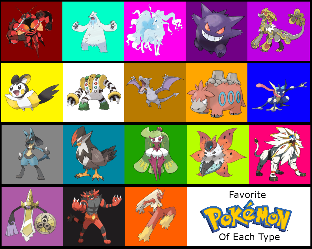 My favourite pokemon types! by DreamyNormy on DeviantArt