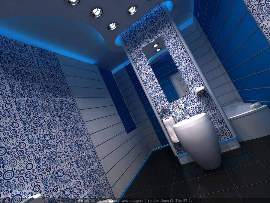 Interior Design Blue Bathroom