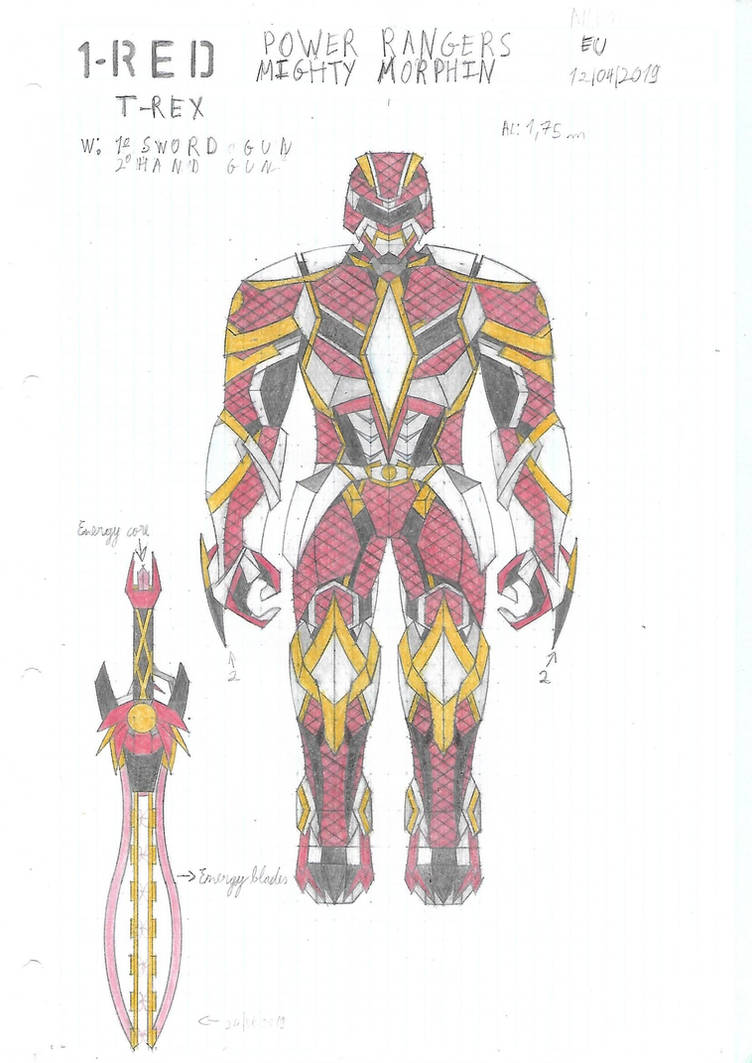 Power Ranger Merged Power Ranger Mighty Morphin Red Ranger by YellenAmaro on DeviantArt