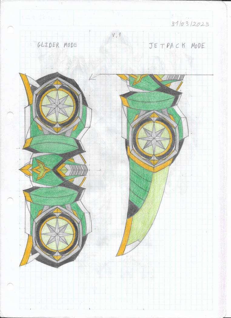Green Solar Ranger glider and jetpack by YellenAmaro on DeviantArt