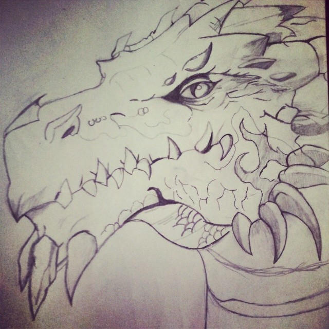  Dibujo a lápiz de dragón por SamiDrawings en DeviantArt