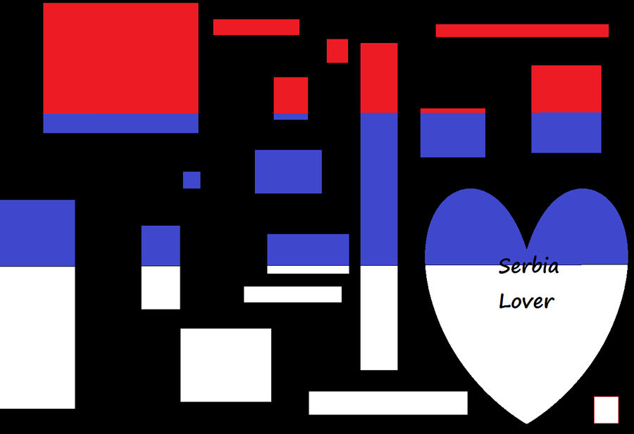 Serbia Lover Flag Squares