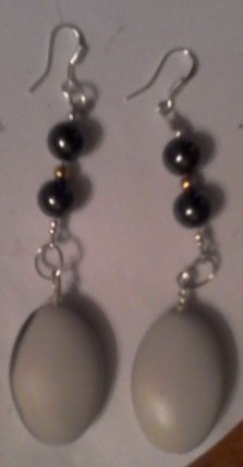 White Bead Earrings