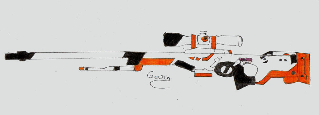 My Brother drawings-- Awp Asiimov by BeatrizSketch on DeviantArt