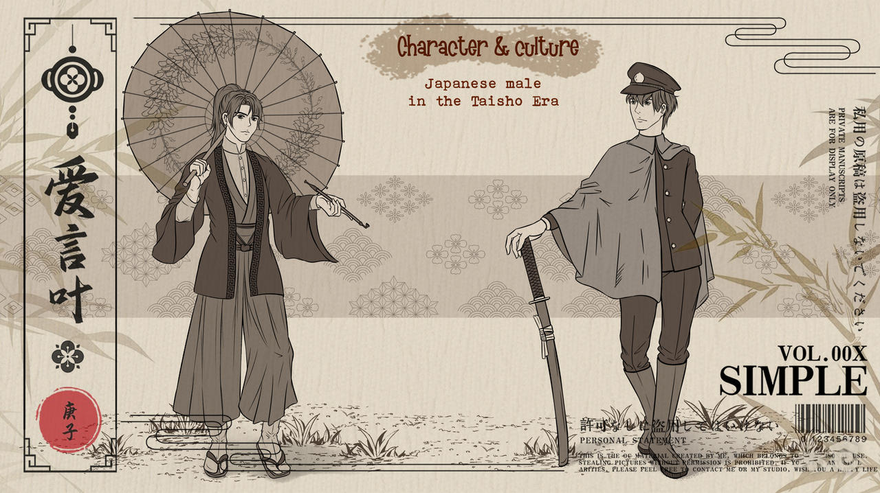 Japanese male in the Taisho Era - Design sketching by YajinYui-18 on ...