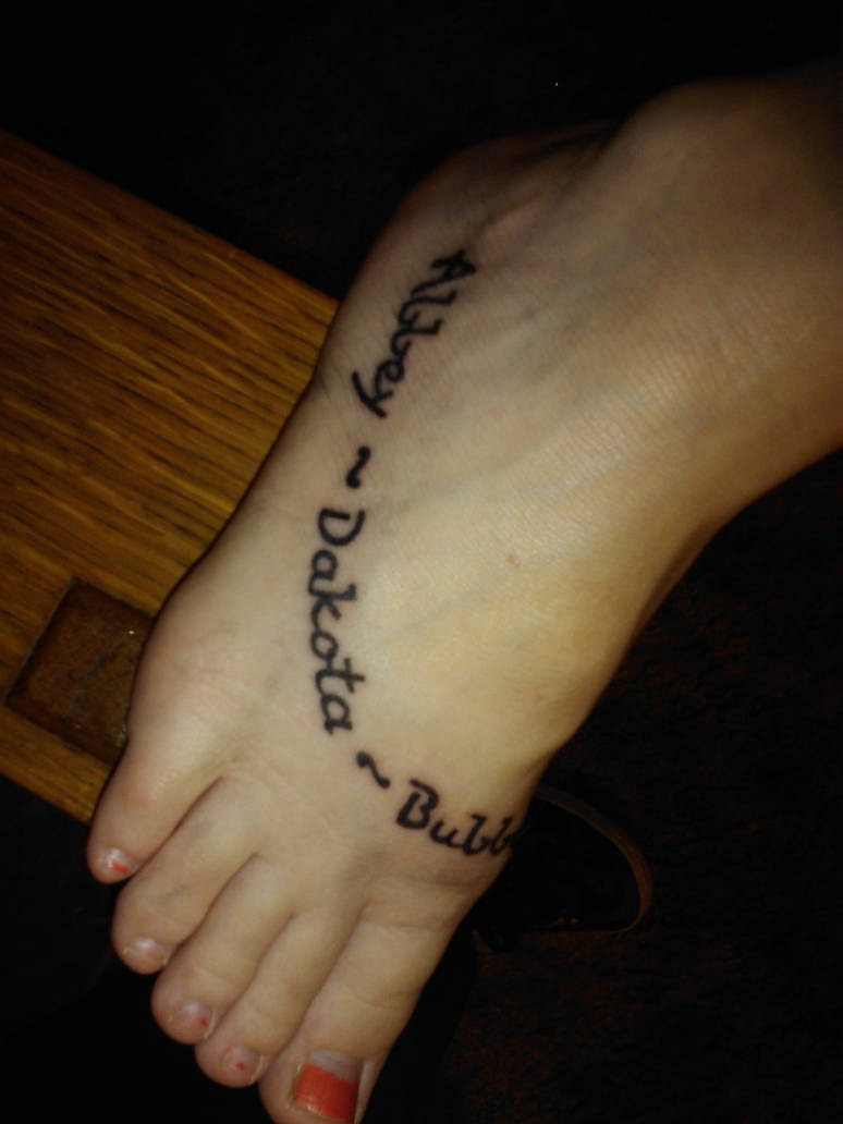 Lettering Foot Foot Tat- Lettering by DevilDracon on DeviantArt