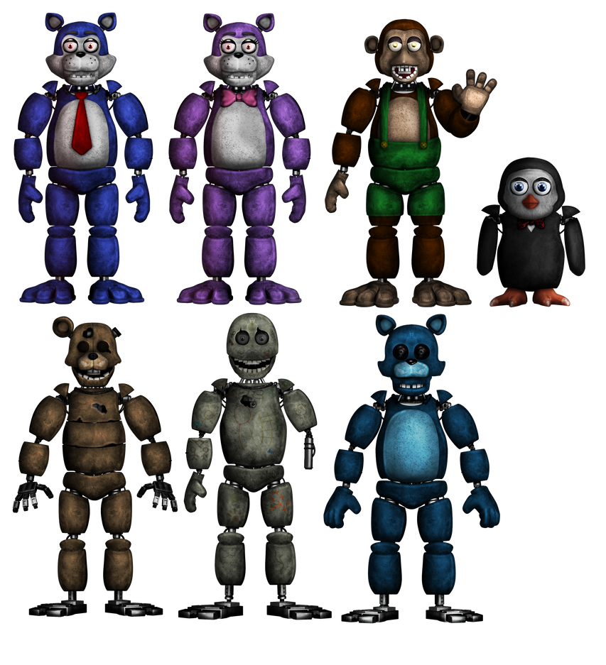 Pre Rotten Animatronics Classic FNAC 1 Animatronics by YuYu-Bi on DeviantArt
