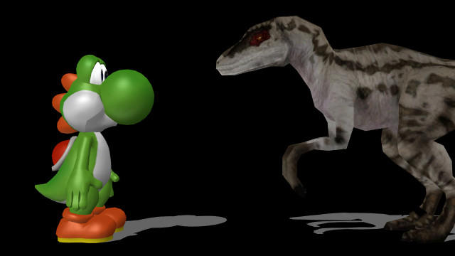 Yuri Raptor (MMD) Yoshi meets a Raptor by SuperPac-Mario64 on DeviantArt