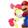 (MMD) AppleBloom and Mario Hug
