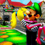 Luigi and Peach Kiss