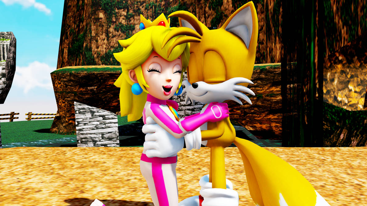 Peach and Tails Hugging by SuperPac-Mario64 on DeviantArt