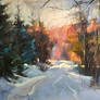 winter path, pastel