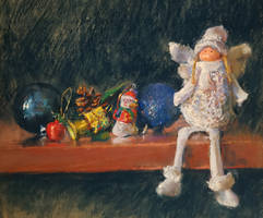 Christmas time, still life- pastel