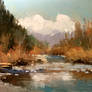 autumn landscape, pastel