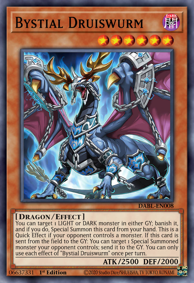 Carta Bystial Druiswurm MP23-EN159 - Prismatic Secret Rare, 1ª Edición, Yu-Gi-Oh!