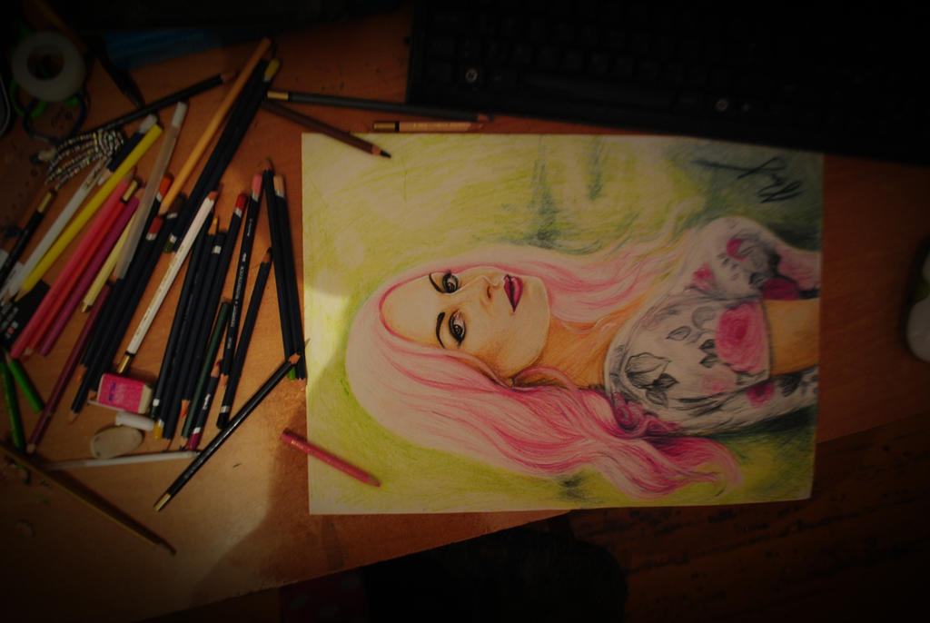 Girl with  pink hair