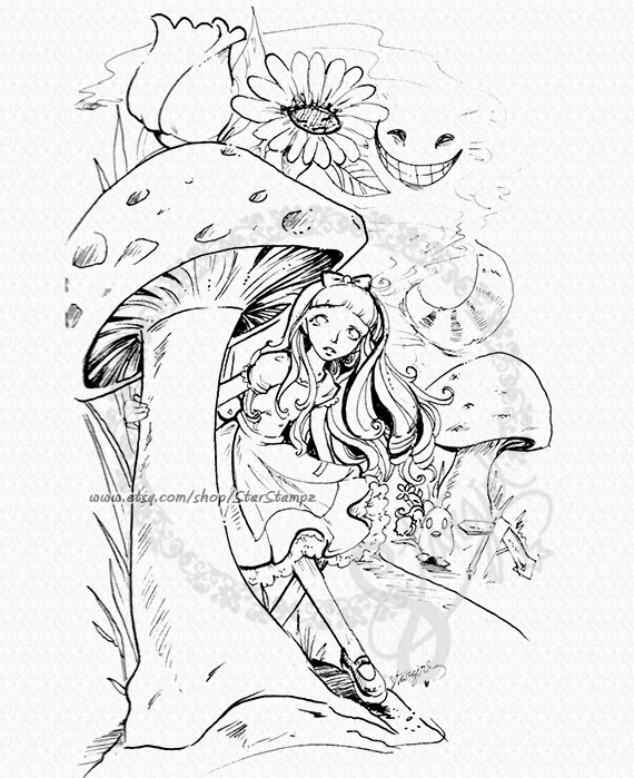 Alice Digital Stamp Lineart