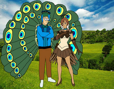 Tuxedo Peacock and Sailor Peahen