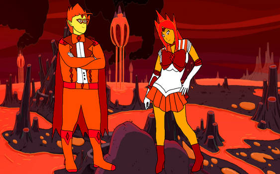 Tuxedo Flame Prince and Sailor Flame Princess