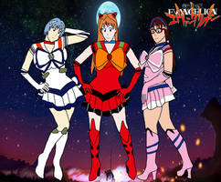 Sailor Rei,Sailor Asuka and Sailor Mari