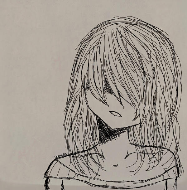 Depressed anime girl by SassyLils on DeviantArt