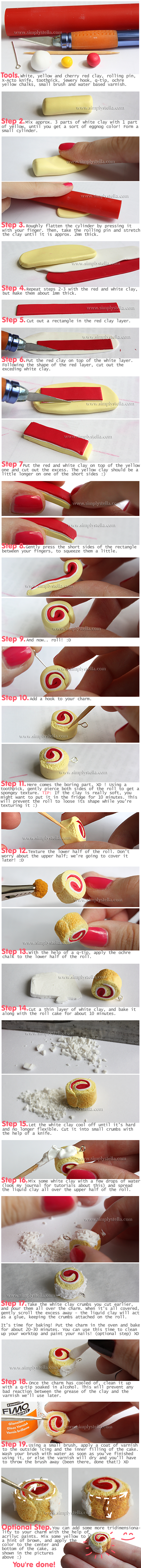 Roll Cake charm - Tutorial