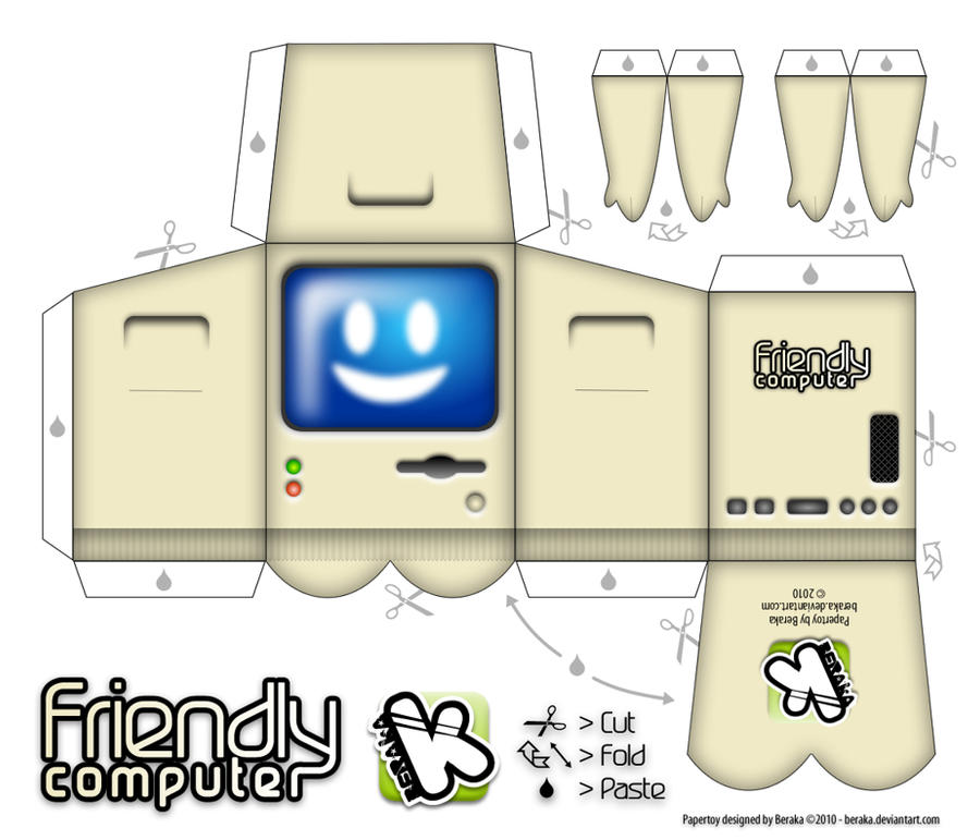 Friendly Computer Papertoy by beraka on DeviantArt