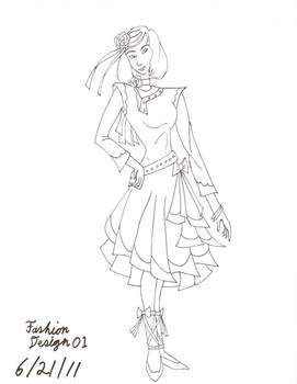 Fashion Design 01 Lineart