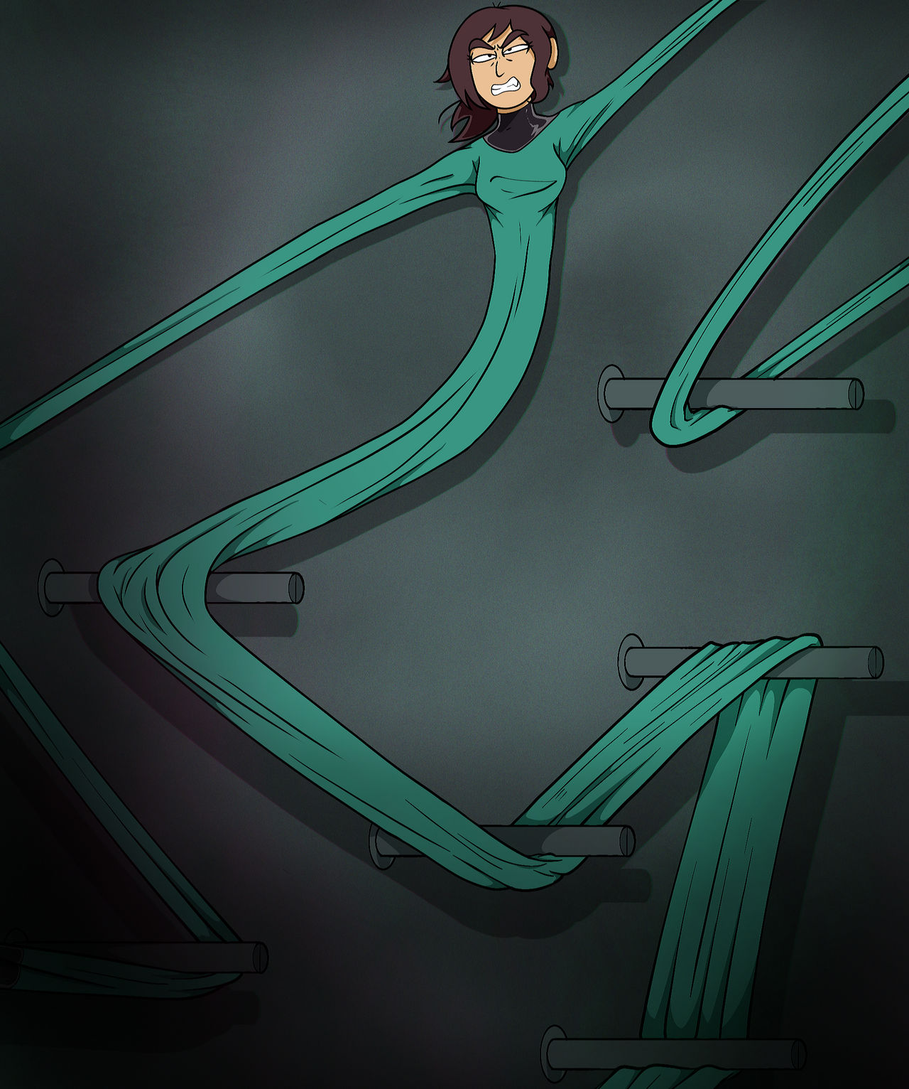 Stretchy Reagan trapped in a stretchy situation by tsebii on DeviantArt
