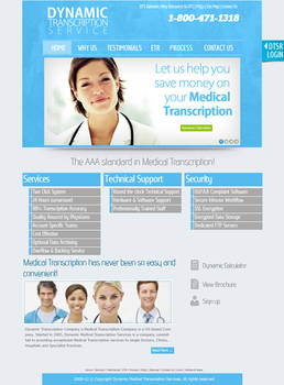 Medical Transcription Website Mockup