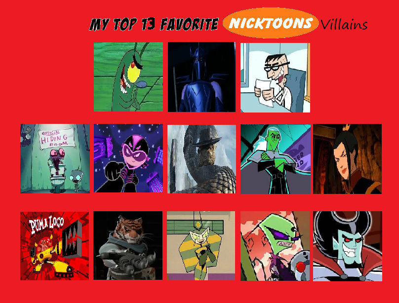Top 13 Favorite Nicktoon Villains Meme By Cartoonfanboyone On Deviantart Top 13 Favorite Nicktoon Villains Meme By Cartoonfanboyone On Deviantart