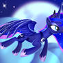Princess Luna Flying at Night