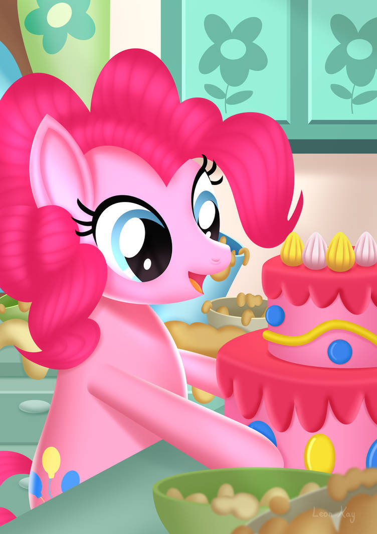 Pink Cake Deviantart Pinkie Pie Baking Cake by LeonKay on DeviantArt