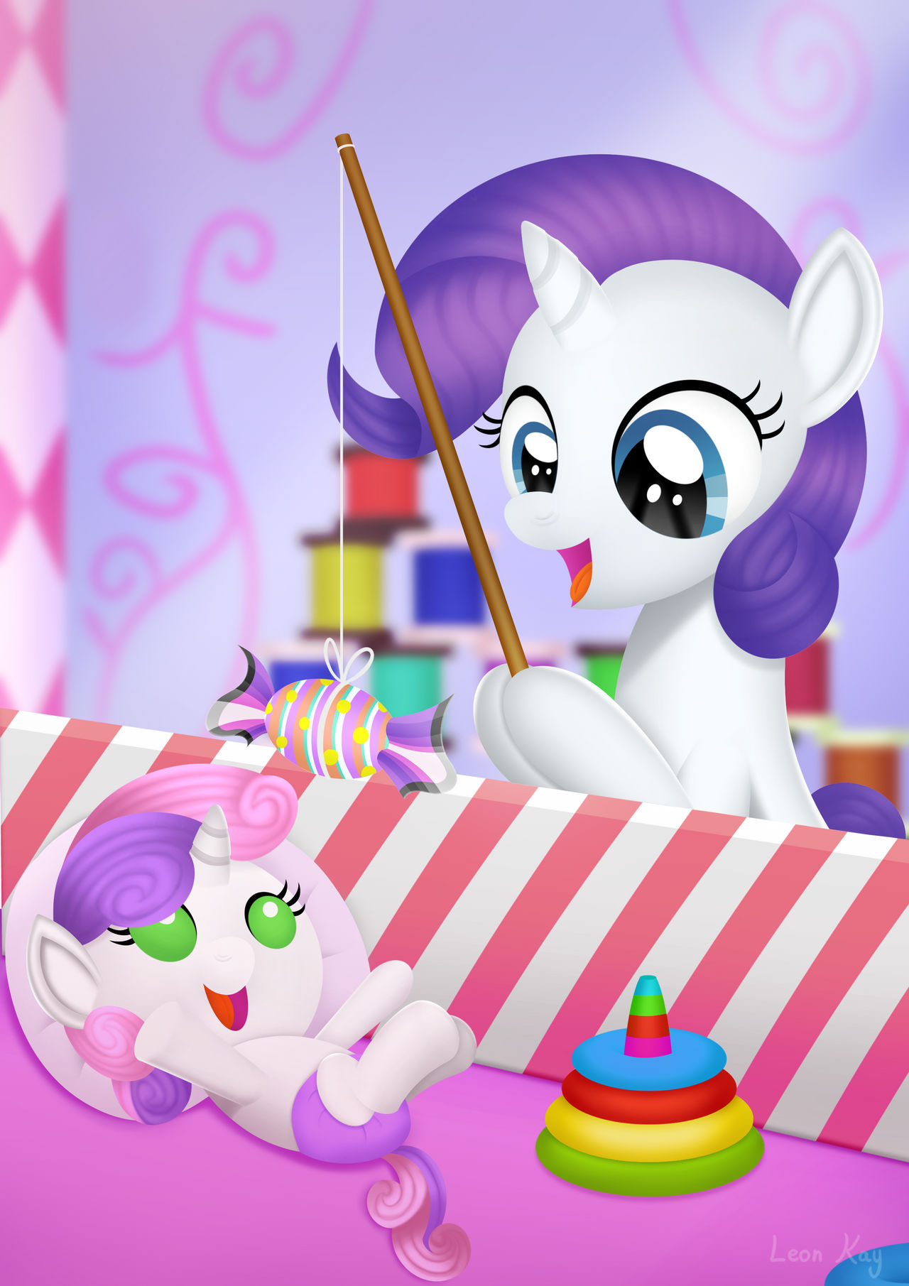 Baby Rairity Filly Rarity Playing with Baby Sweetie Belle by LeonKay on DeviantArt