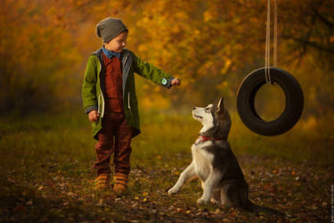 Boy with dog