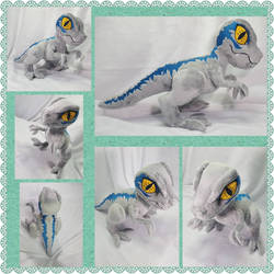 Blue chibi Raptor plushie