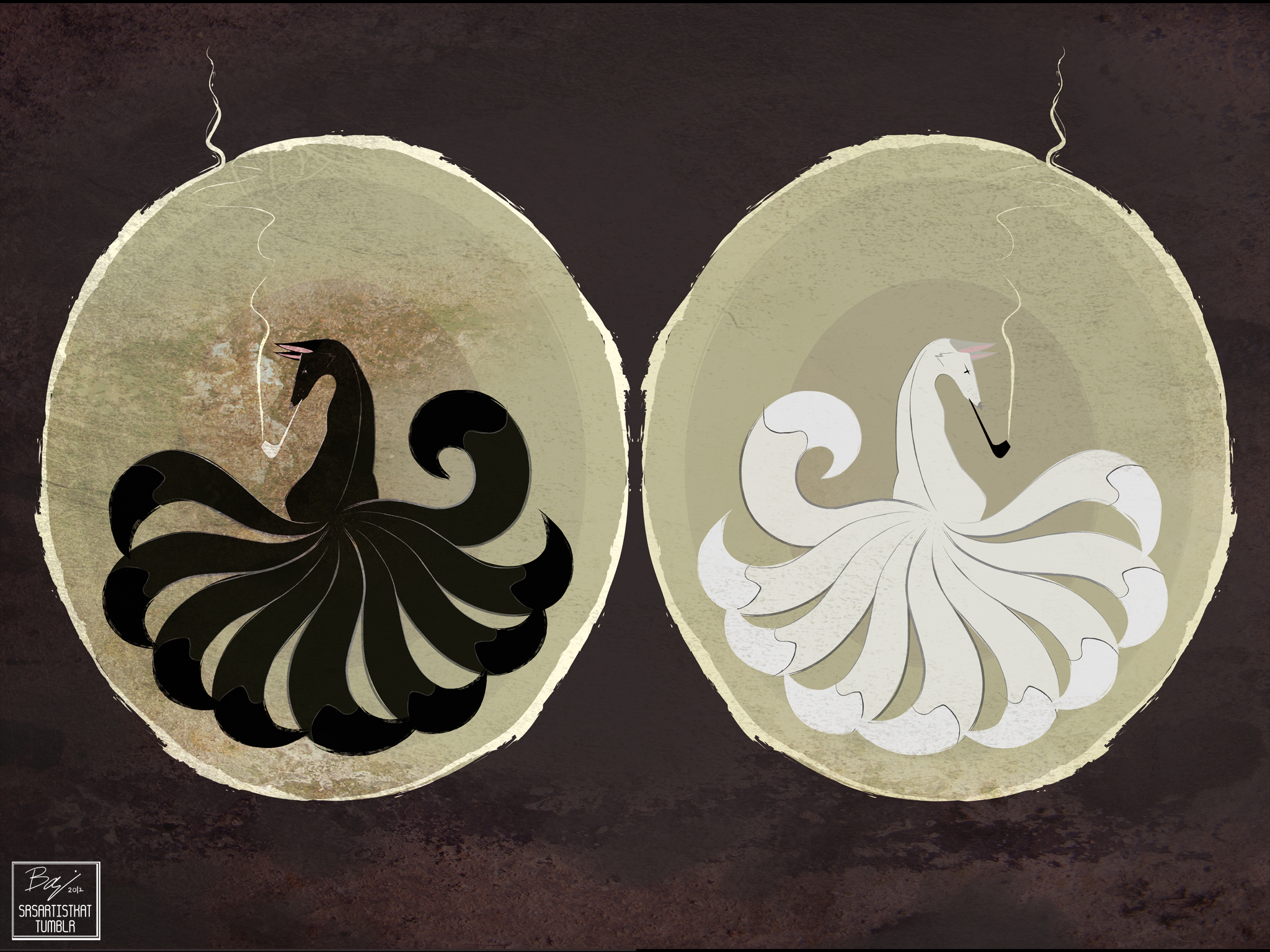 Yin Yang Smoking Kitsune Wallpaper By Kbakonyi On Deviantart Yin Yang Smoking Kitsune Wallpaper By Kbakonyi On Deviantart