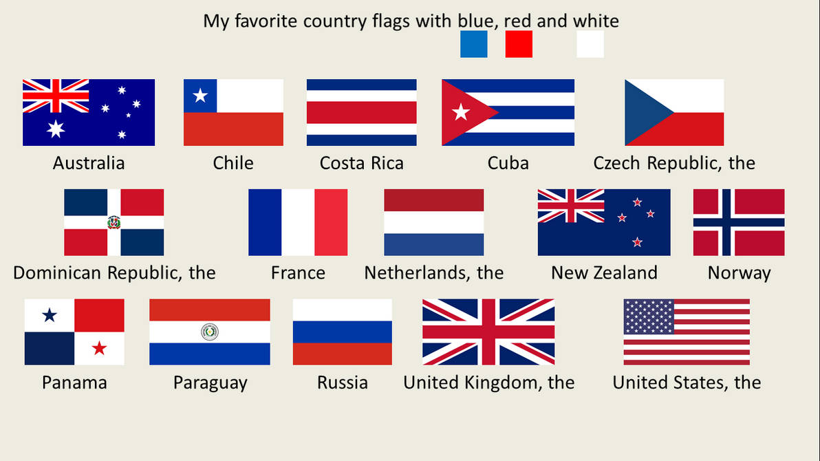 favorite country flags with blue, red and white by Agustinsepulvedave on DeviantArt