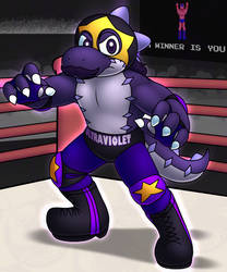 Morado's Ultraviolet wrestling outfit