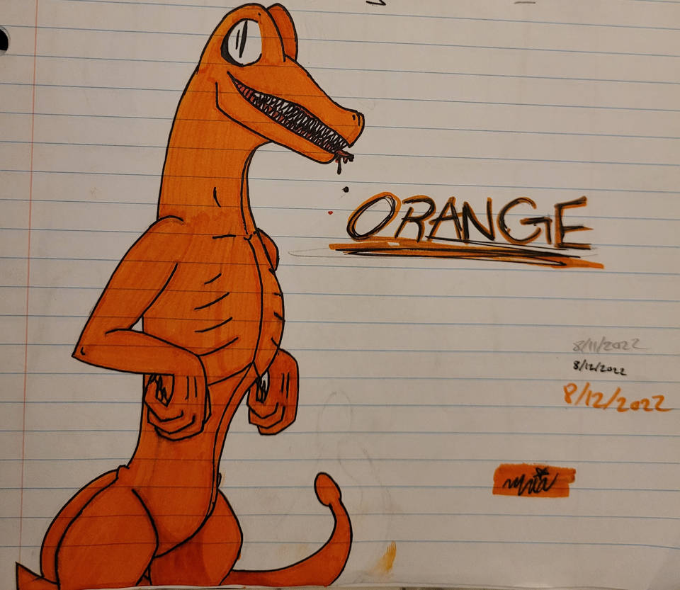 Orange monster rainbow friends vector dinosaur in 2023