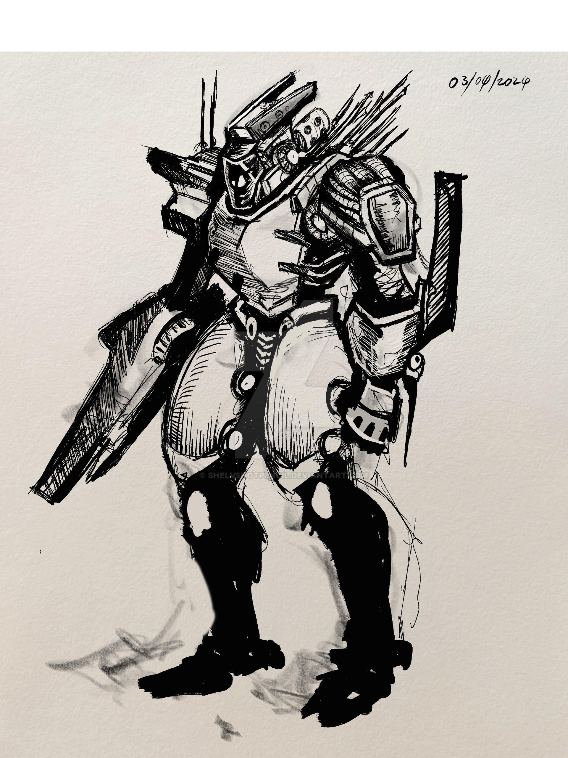 Cyborg sketch by ShelvsHotpencil on DeviantArt