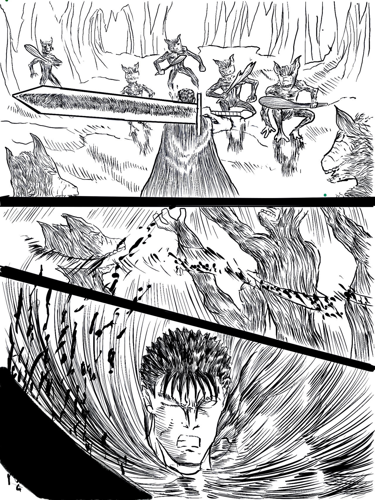 Berserk guts vs trolls (1) by KreativeDrK on DeviantArt