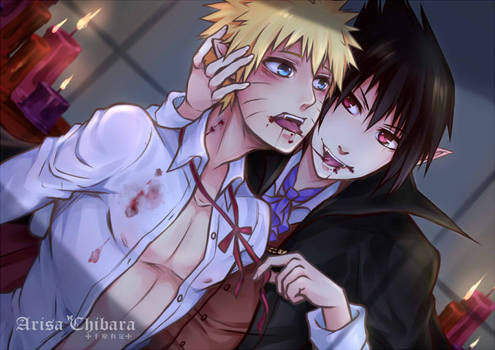 SasuNaru Vampire Postcard (Yaoi)