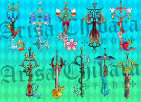 Various anime inspired keyblades