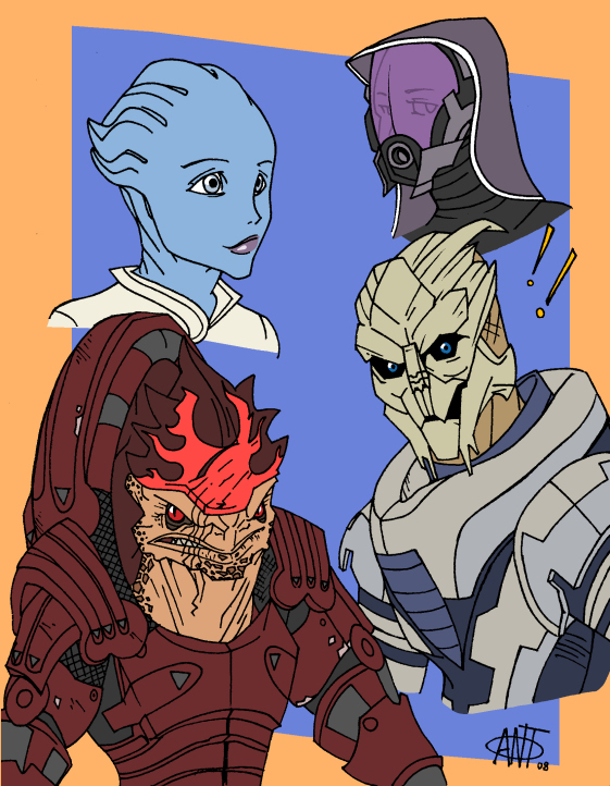 Mass Effect alien team