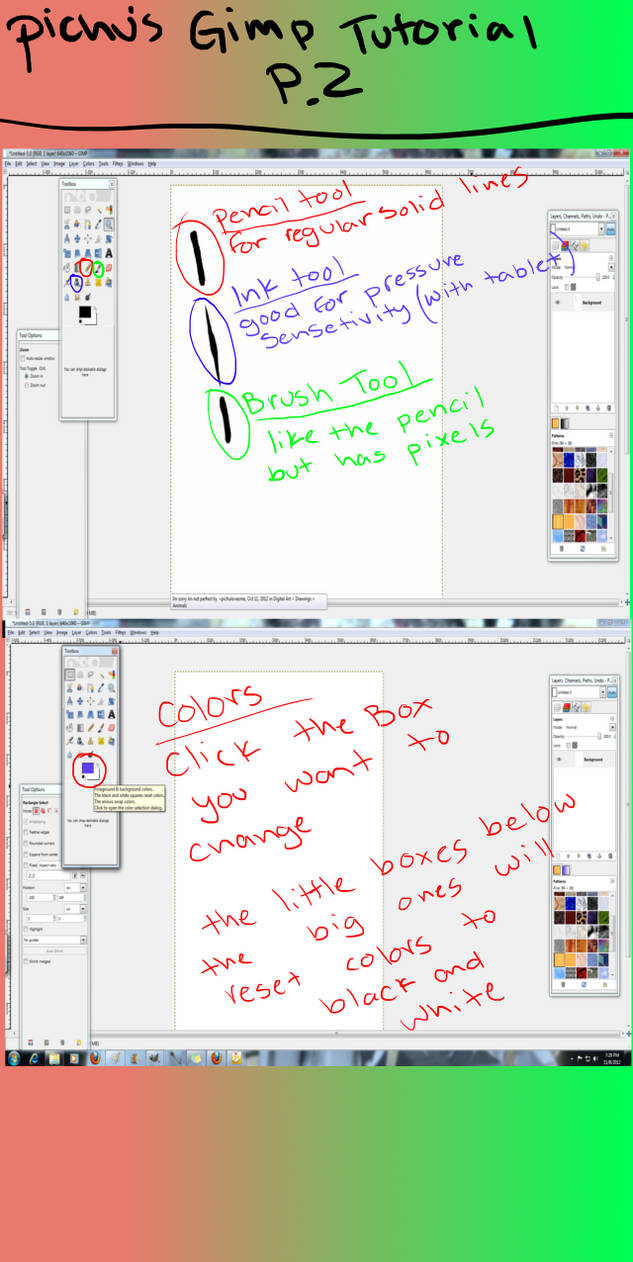 GIMP tutoral 2- basic pens and colors by pichuspokeball on DeviantArt