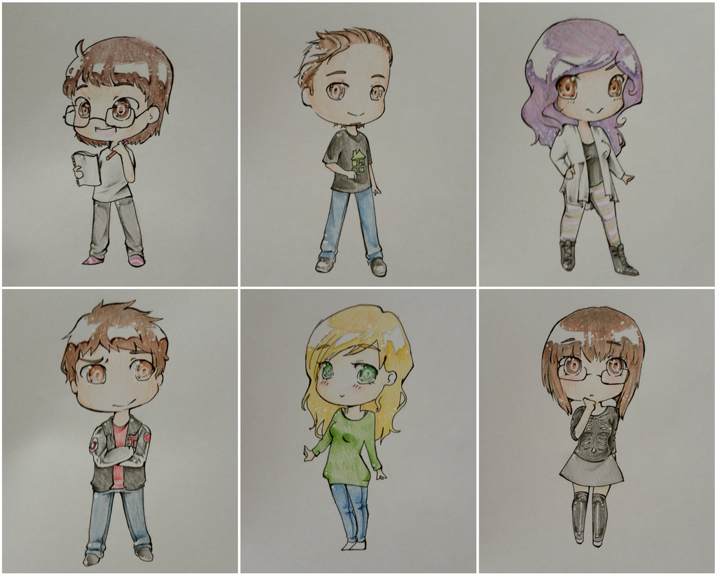 friends as chibis